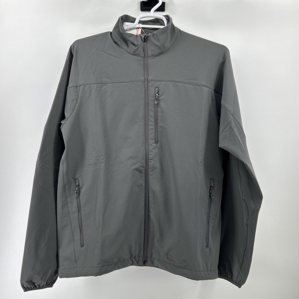 Marmot Tempo Jacket Men's Large Gray Full Zip Pocket Activewear Waterproof NWT